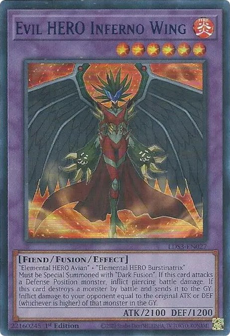 Evil HERO Inferno Wing (Blue) [LDS3-EN027] Ultra Rare | Galactic Gamez