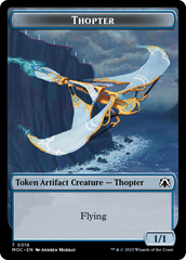 Thopter // Gold Double-Sided Token [March of the Machine Commander Tokens] | Galactic Gamez