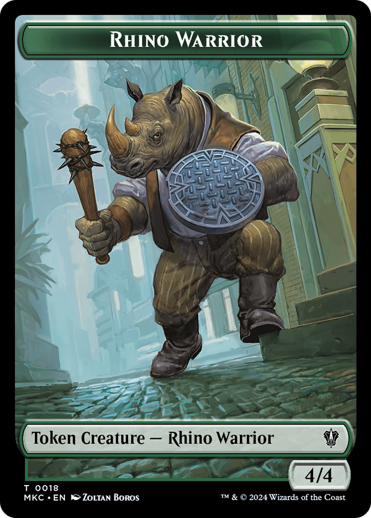 Thopter // Rhino Warrior Double-Sided Token [Murders at Karlov Manor Commander Tokens] | Galactic Gamez