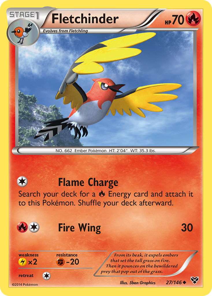 Fletchinder (27/146) [XY: Base Set] | Galactic Gamez