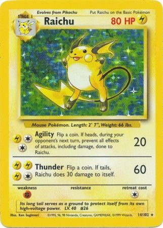 Raichu (14/102) [Base Set Unlimited] | Galactic Gamez