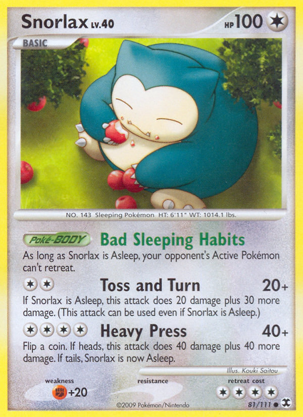 Snorlax (81/111) [Platinum: Rising Rivals] | Galactic Gamez