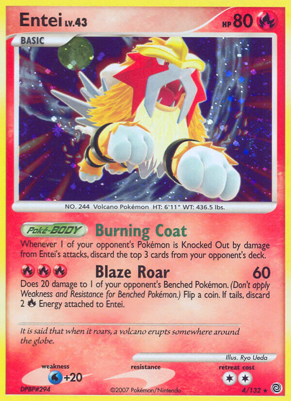 Entei (4/132) (Cracked Ice Holo) [Diamond & Pearl: Secret Wonders] | Galactic Gamez