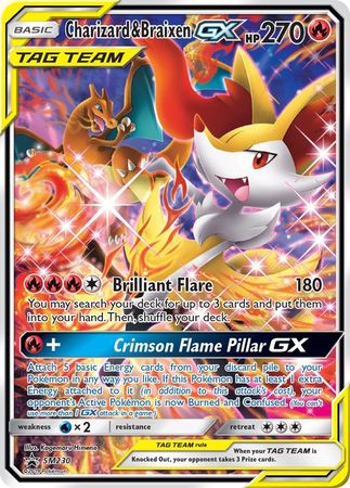 Charizard & Braixen GX (SM230) (Jumbo Card) [Sun & Moon: Black Star Promos] | Galactic Gamez