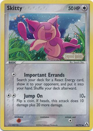 Skitty (64/92) (Stamped) [EX: Legend Maker] | Galactic Gamez