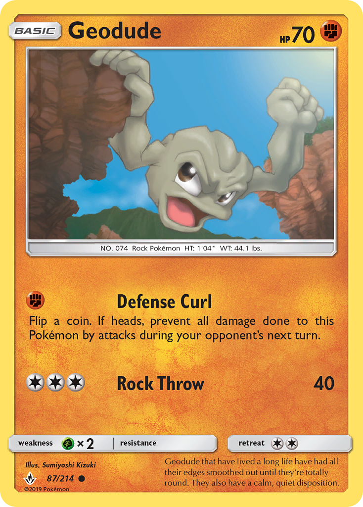 Geodude (87/214) [Sun & Moon: Unbroken Bonds] | Galactic Gamez