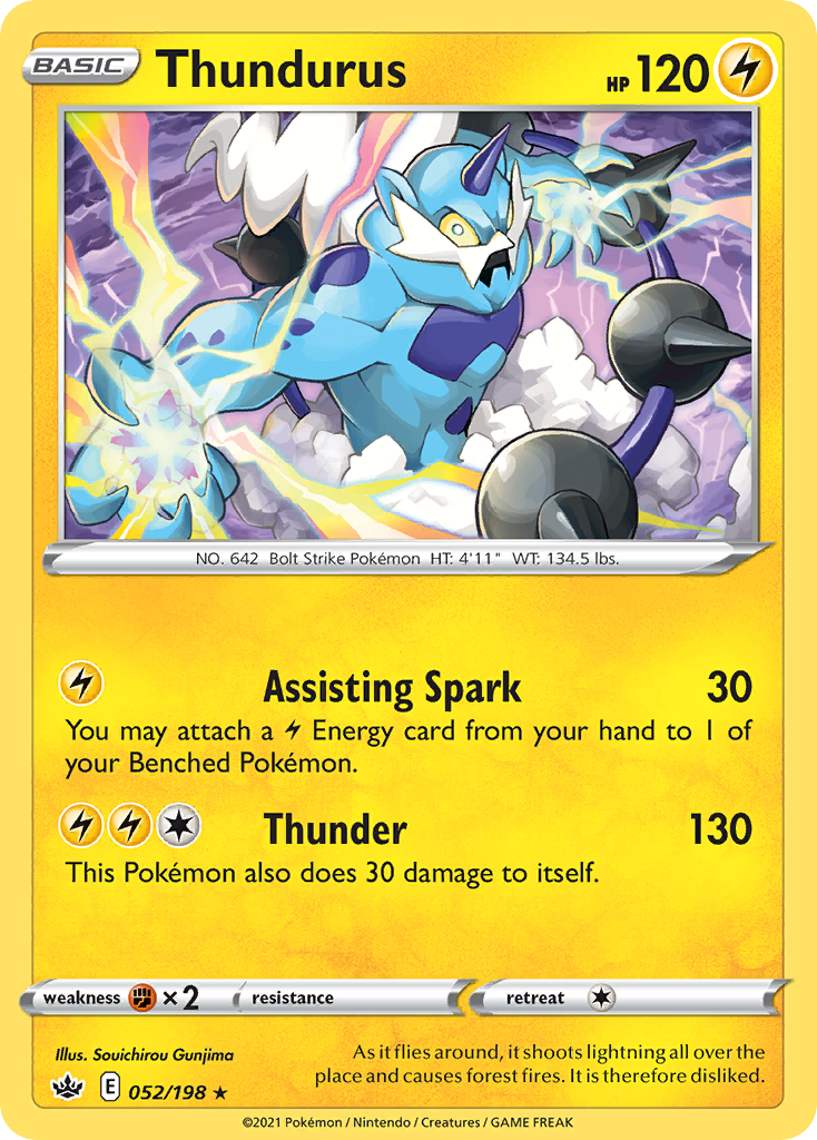 Thundurus (052/198) (Theme Deck Exclusive) [Sword & Shield: Chilling Reign] | Galactic Gamez