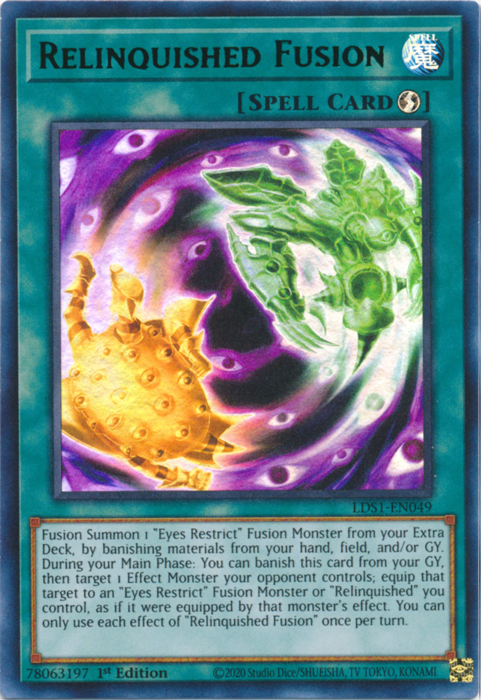 Relinquished Fusion (Green) [LDS1-EN049] Ultra Rare | Galactic Gamez