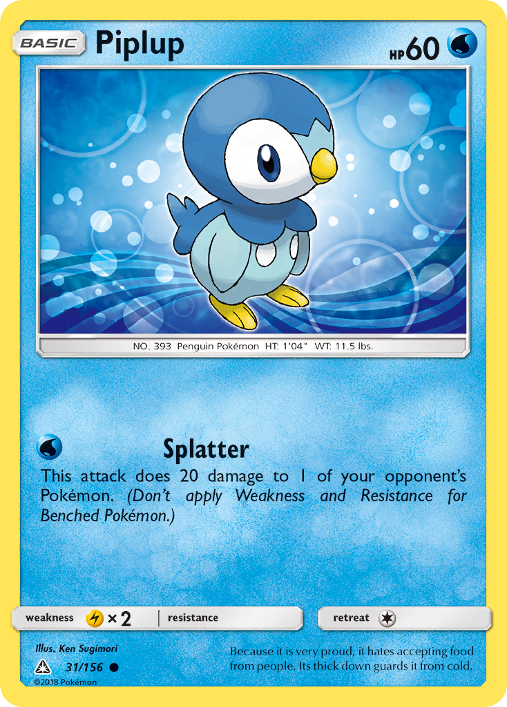 Piplup (31/156) [Sun & Moon: Ultra Prism] | Galactic Gamez