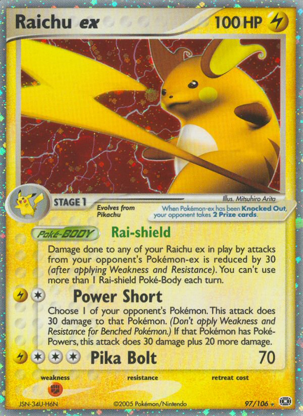 Raichu ex (97/106) [EX: Emerald] | Galactic Gamez