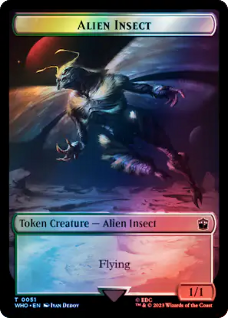Alien Angel // Alien Insect Double-Sided Token (Surge Foil) [Doctor Who Tokens] | Galactic Gamez