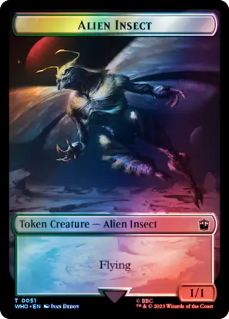 Alien // Alien Insect Double-Sided Token (Surge Foil) [Doctor Who Tokens] | Galactic Gamez