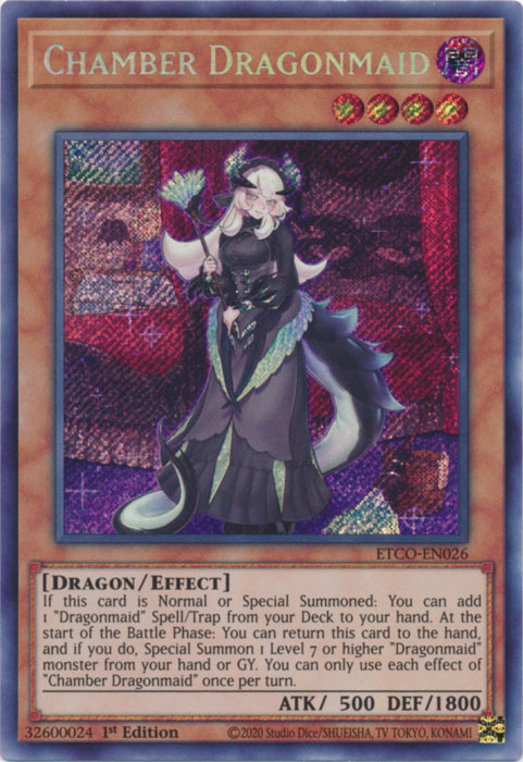 Chamber Dragonmaid [ETCO-EN026] Secret Rare | Galactic Gamez