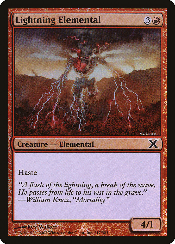 Lightning Elemental (Premium Foil) [Tenth Edition] | Galactic Gamez