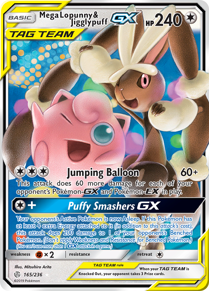 Mega Lopunny & Jigglypuff GX (165/236) [Sun & Moon: Cosmic Eclipse] | Galactic Gamez