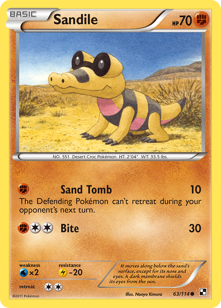 Sandile (63/114) [Black & White: Base Set] | Galactic Gamez