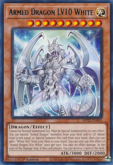 Armed Dragon LV10 White [MP22-EN005] Rare | Galactic Gamez