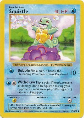 Squirtle (63/102) [Base Set Shadowless Unlimited] | Galactic Gamez