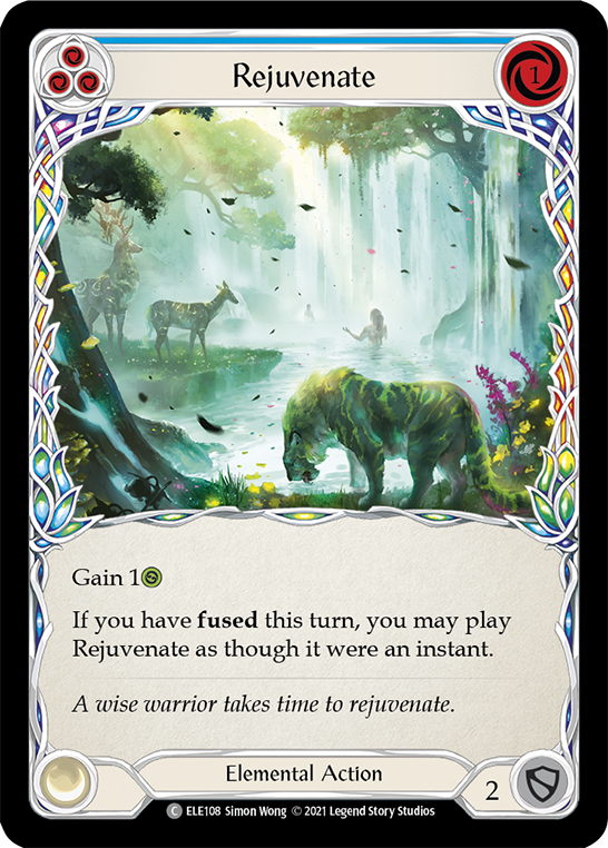 Rejuvenate (Blue) [ELE108] (Tales of Aria)  1st Edition Rainbow Foil | Galactic Gamez