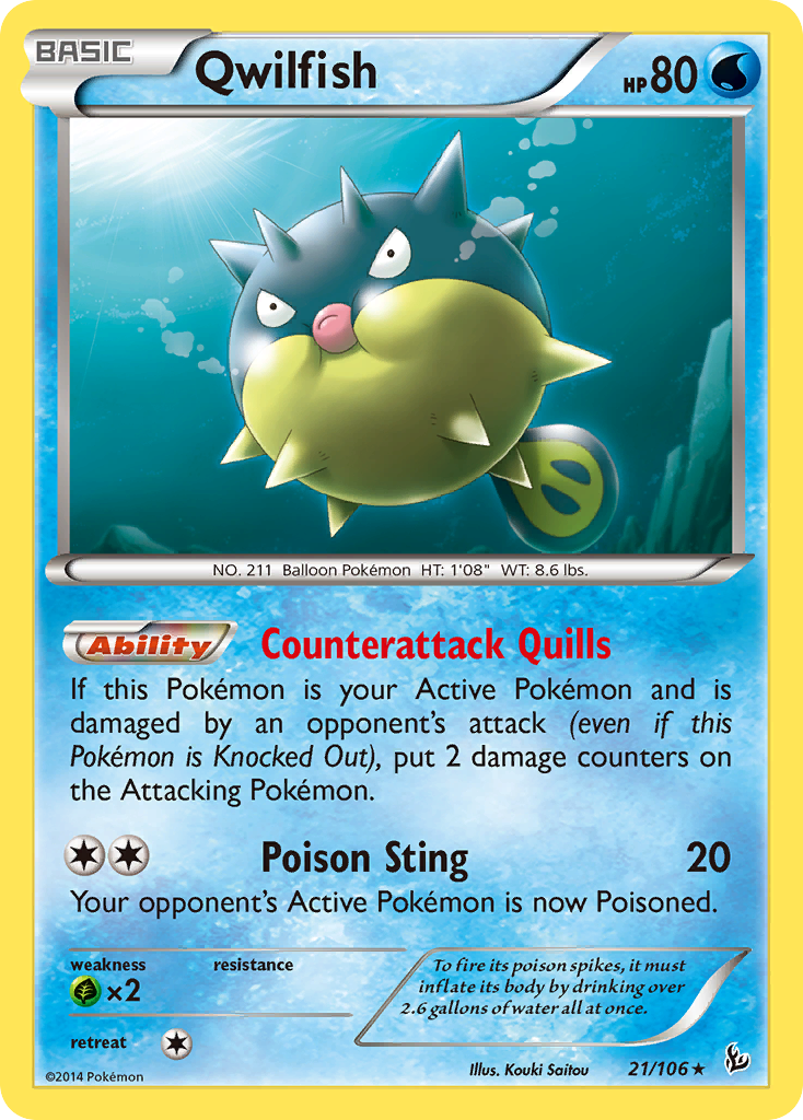 Qwilfish (21/106) [XY: Flashfire] | Galactic Gamez