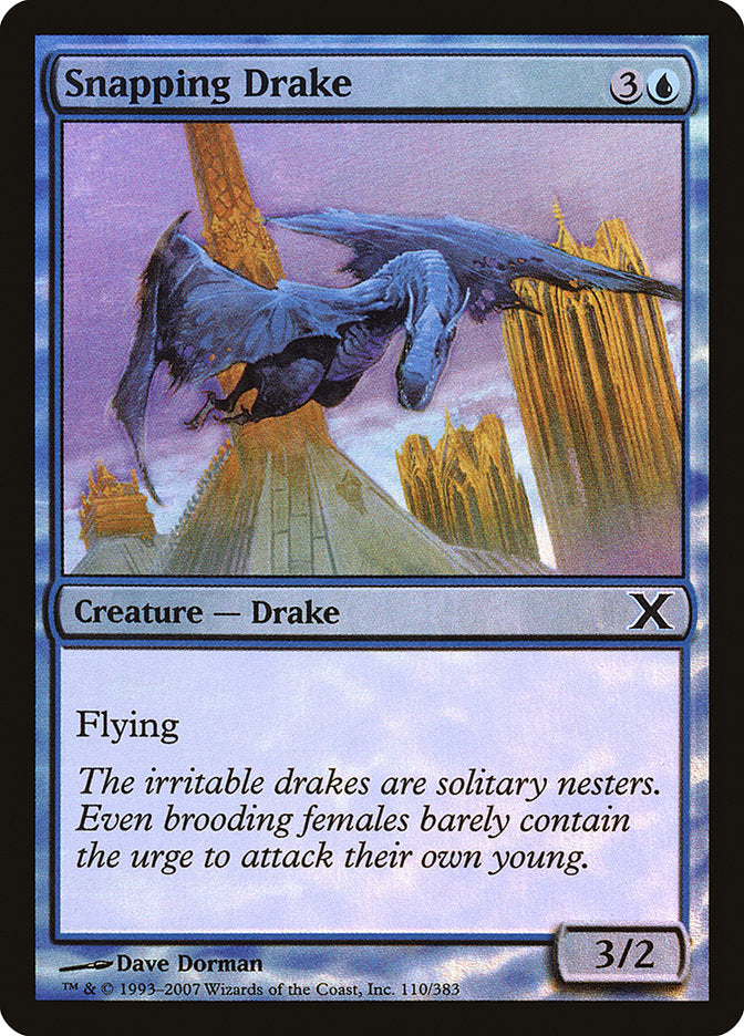 Snapping Drake (Premium Foil) [Tenth Edition] | Galactic Gamez