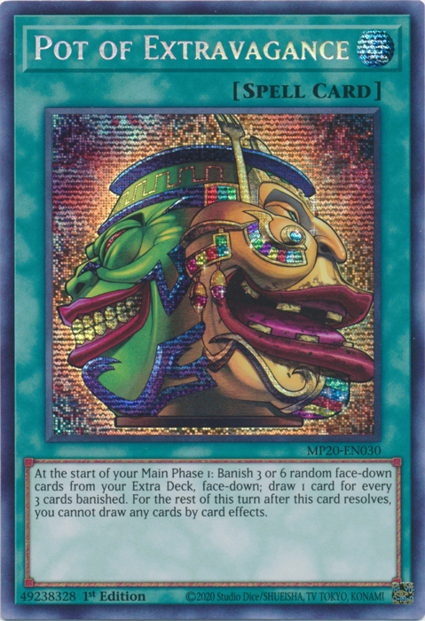 Pot of Extravagance [MP20-EN030] Prismatic Secret Rare | Galactic Gamez