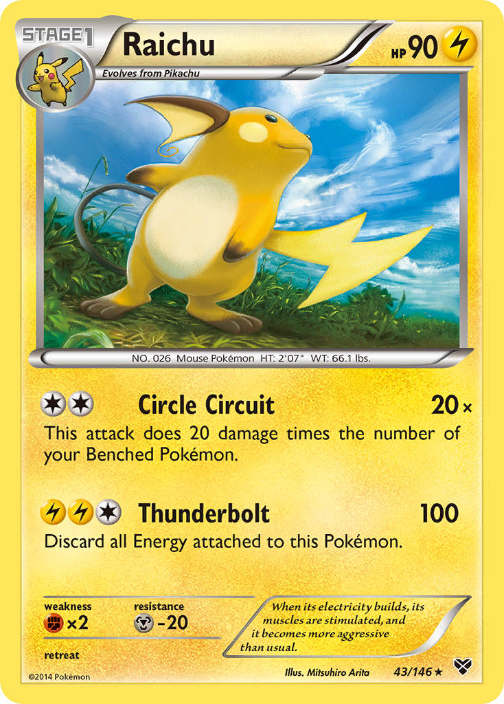 Raichu (43/146) [XY: Base Set] | Galactic Gamez