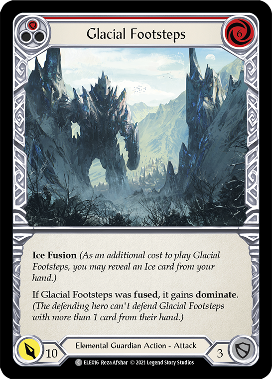 Glacial Footsteps (Red) [ELE016] (Tales of Aria)  1st Edition Rainbow Foil | Galactic Gamez