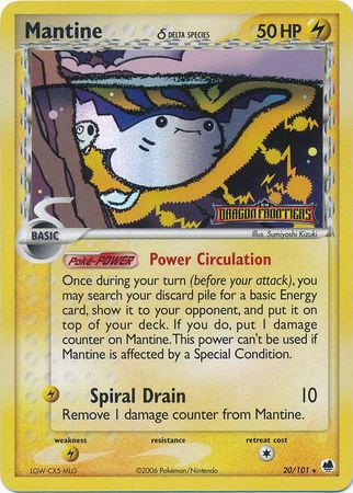 Mantine (20/101) (Delta Species) (Stamped) [EX: Dragon Frontiers] | Galactic Gamez