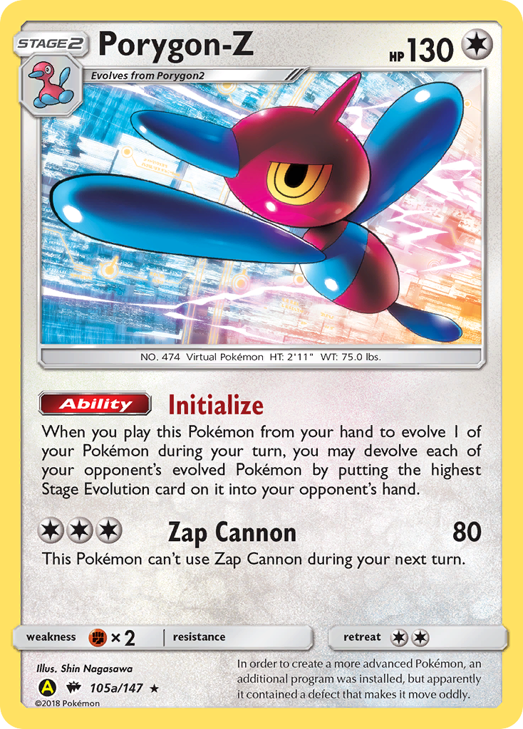 Porygon-Z (105a/147) (Alternate Art Promo) [Sun & Moon: Burning Shadows] | Galactic Gamez