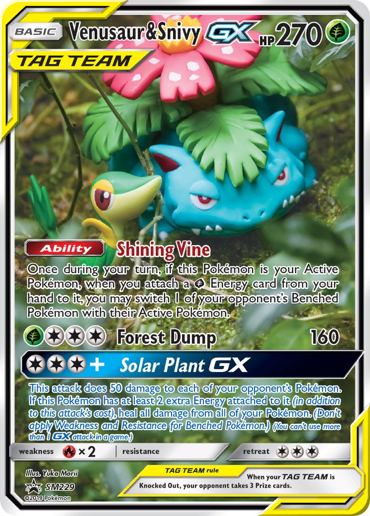 Venusaur & Snivy GX (SM229) [Sun & Moon: Black Star Promos] | Galactic Gamez