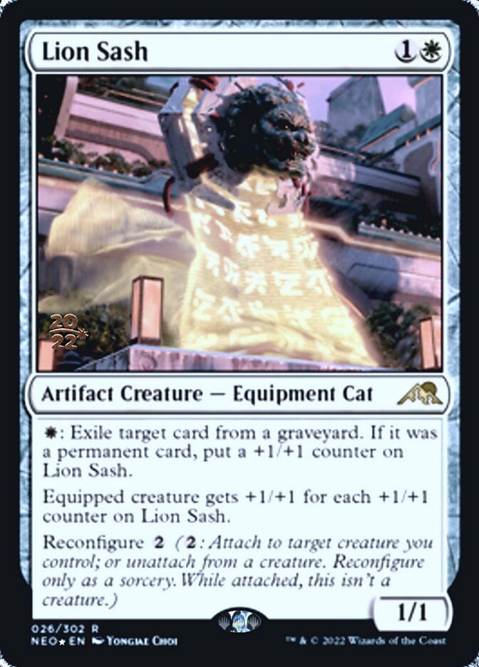 Lion Sash [Kamigawa: Neon Dynasty Prerelease Promos] | Galactic Gamez