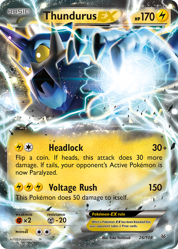 Thundurus EX (26/108) [XY: Roaring Skies] | Galactic Gamez