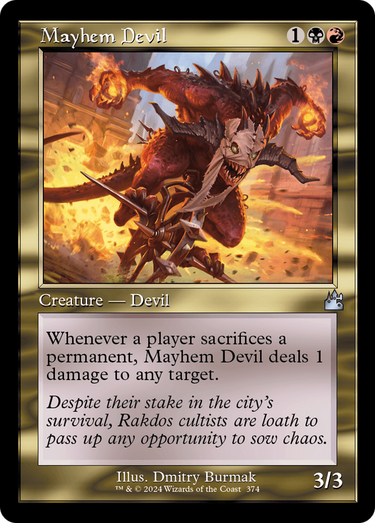 Mayhem Devil (Retro Frame) [Ravnica Remastered] | Galactic Gamez