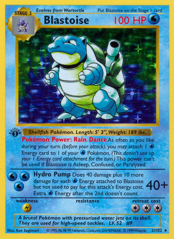 Blastoise (2/102) (Shadowless) [Base Set 1st Edition] | Galactic Gamez