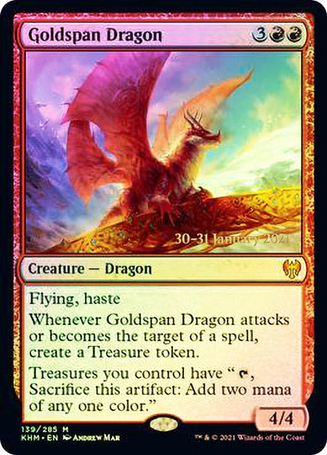 Goldspan Dragon  [Kaldheim Prerelease Promos] | Galactic Gamez