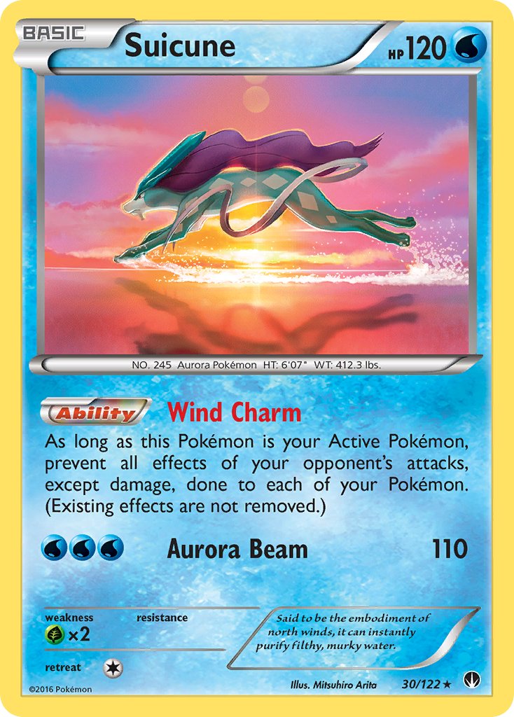 Suicune (30/122) (Cosmos Holo) (Blister Exclusive) [XY: BREAKpoint] | Galactic Gamez