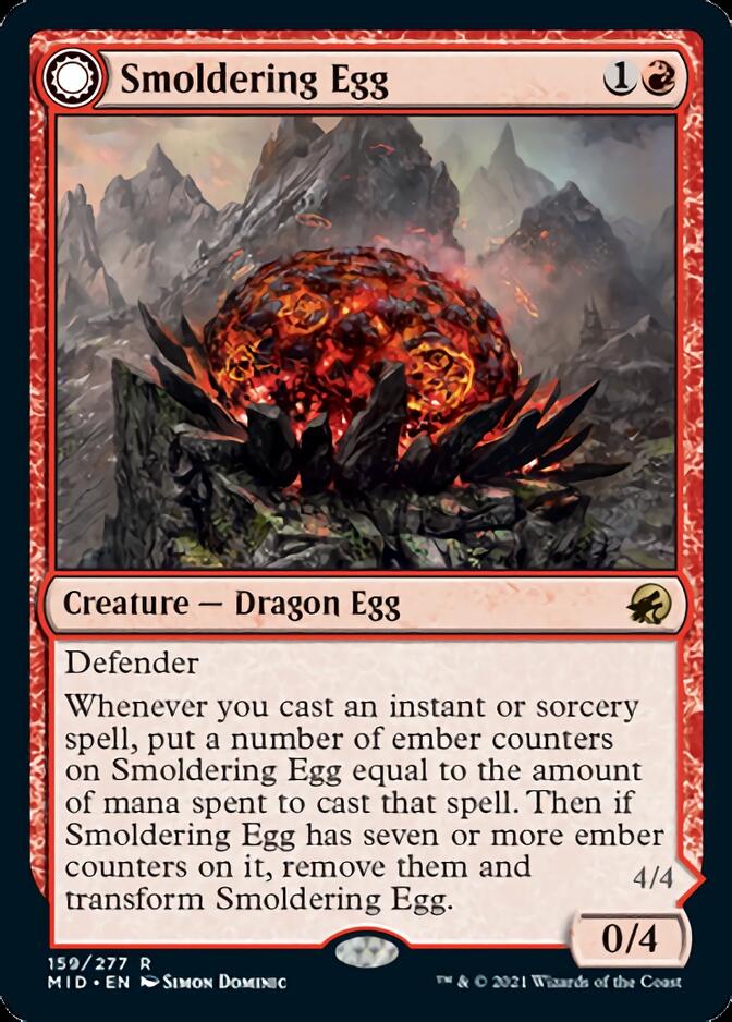 Smoldering Egg // Ashmouth Dragon [Innistrad: Midnight Hunt] | Galactic Gamez