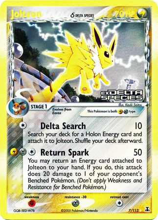 Jolteon (7/113) (Delta Species) (Stamped) [EX: Delta Species] | Galactic Gamez