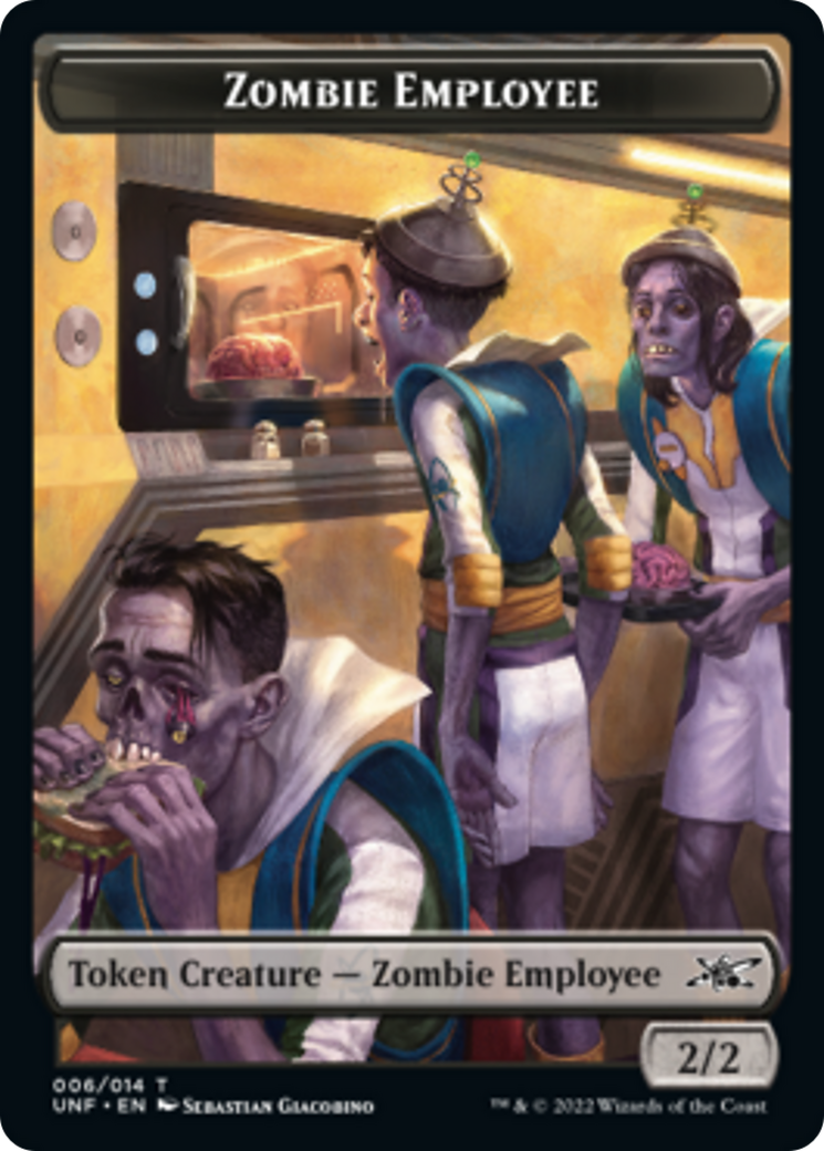 Zombie Employee // Storm Crow Double-sided Token [Unfinity Tokens] | Galactic Gamez