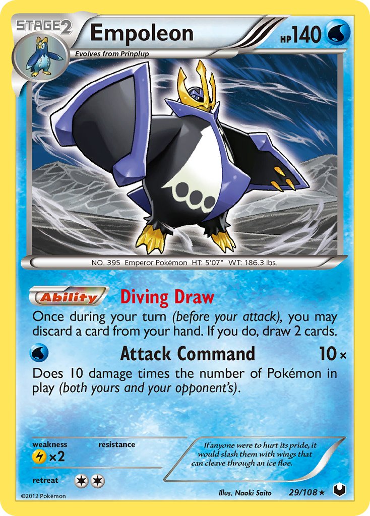 Empoleon (29/108) (Battle Arena Deck Exclusive) (Theme Deck Exclusive) [Black & White: Dark Explorers] | Galactic Gamez