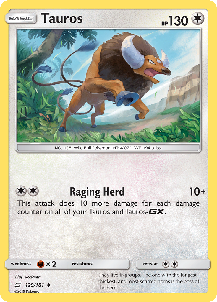 Tauros (129/181) [Sun & Moon: Team Up] | Galactic Gamez