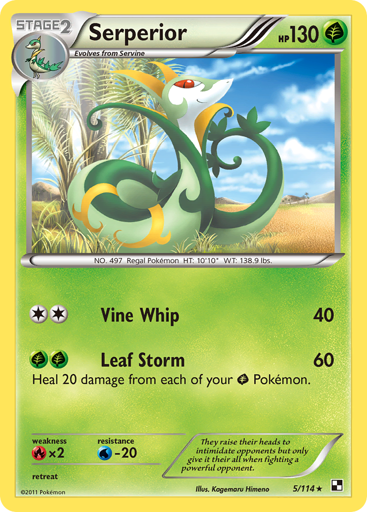 Serperior (5/114) (Green Tornado) (Theme Deck Exclusive) [Black & White: Base Set] | Galactic Gamez