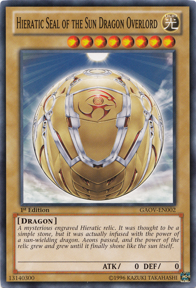 Hieratic Seal of the Sun Dragon Overlord [GAOV-EN002] Common | Galactic Gamez