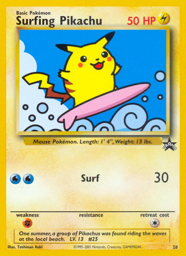 Surfing Pikachu (28) [Wizards of the Coast: Black Star Promos] | Galactic Gamez