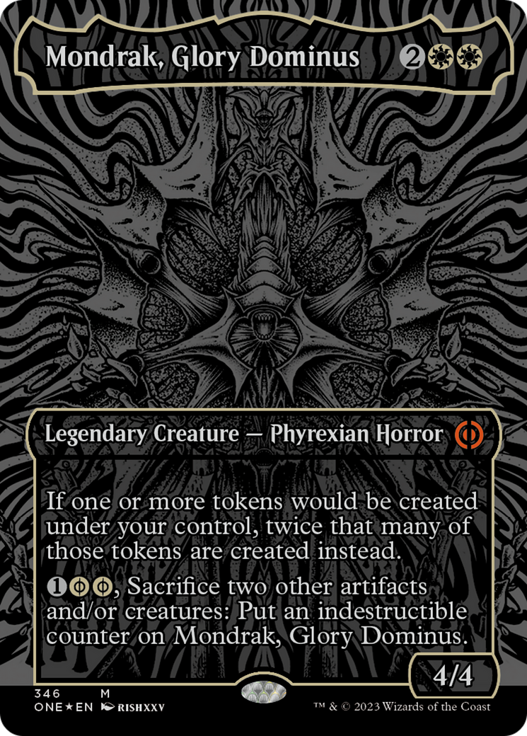 Mondrak, Glory Dominus (Oil Slick Raised Foil) [Phyrexia: All Will Be One] | Galactic Gamez