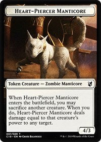 Heart-Piercer Manticore // Dragon Double-sided Token [Commander 2019 Tokens] | Galactic Gamez