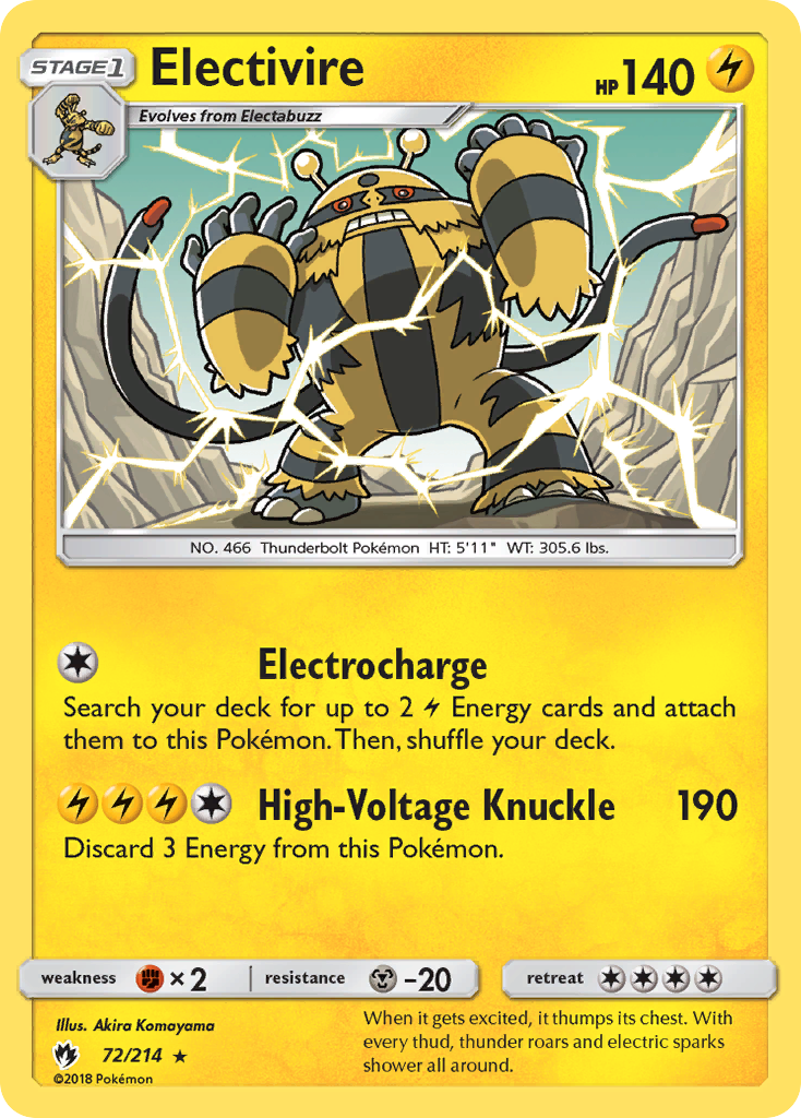 Electivire (72/214) [Sun & Moon: Lost Thunder] | Galactic Gamez