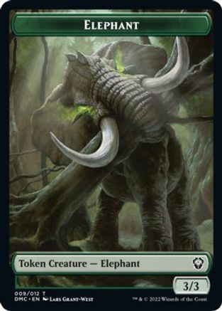 Elephant // Treasure Double-sided Token [Dominaria United Commander Tokens] | Galactic Gamez