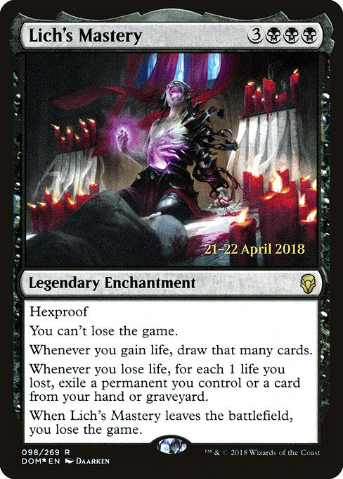 Lich's Mastery [Dominaria Promos] | Galactic Gamez